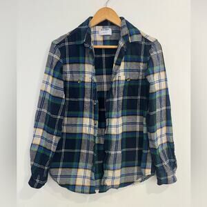 Old Navy Double Brushed Plaid Button Down Shirt S